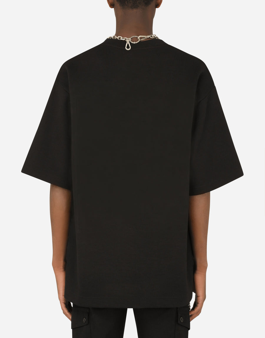 Черна Оверсайз Памучна Тениска