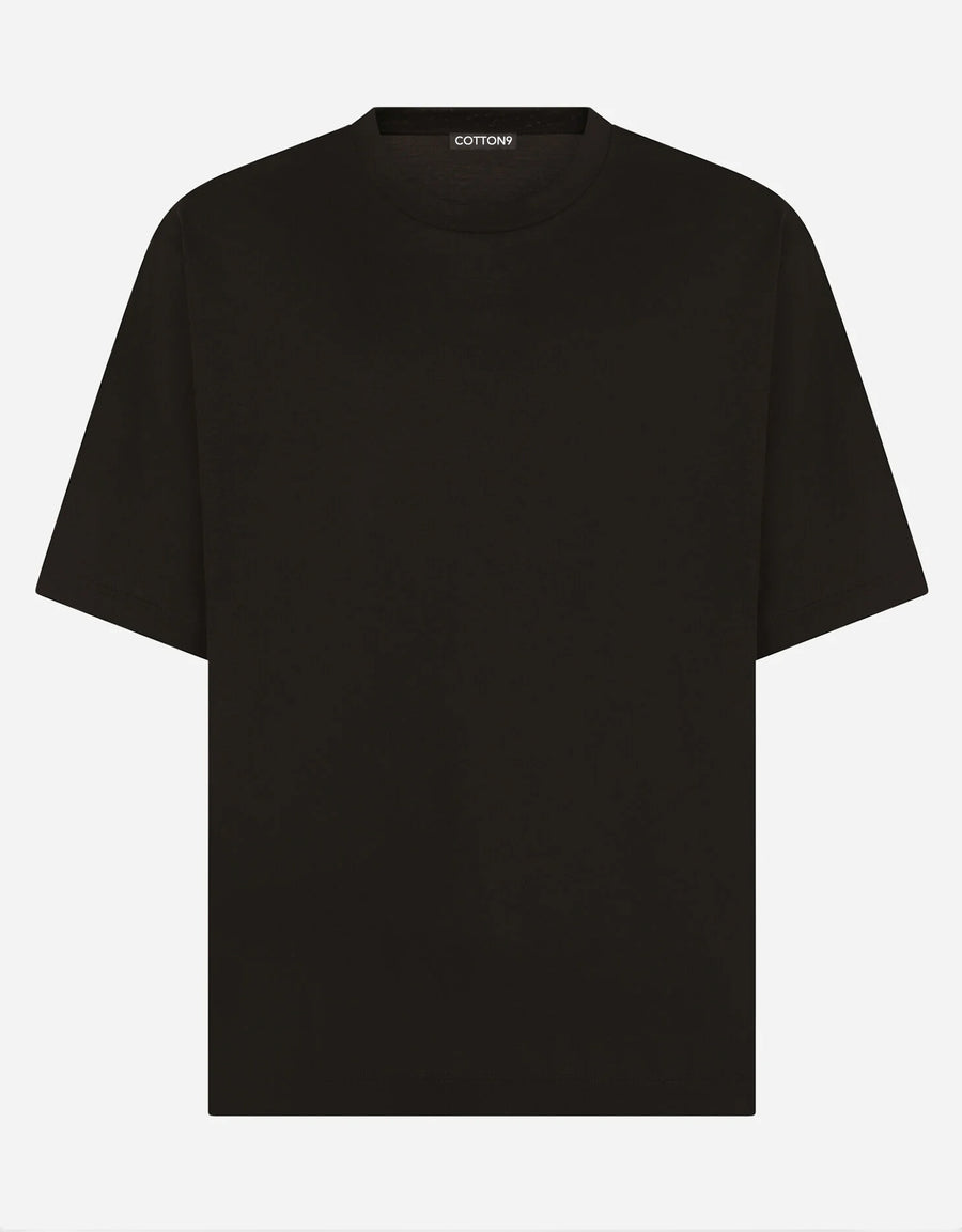 Черна Оверсайз Памучна Тениска