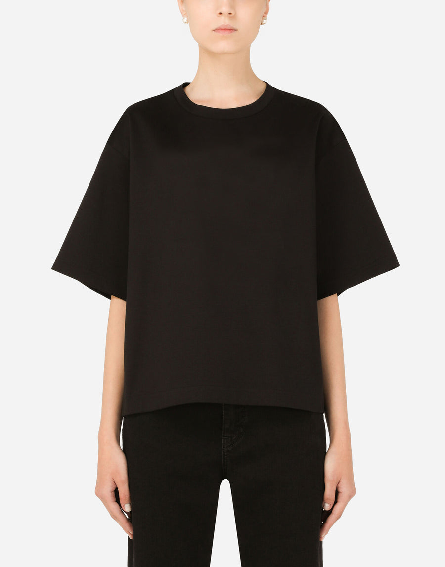 Черна Оверсайз Памучна Тениска