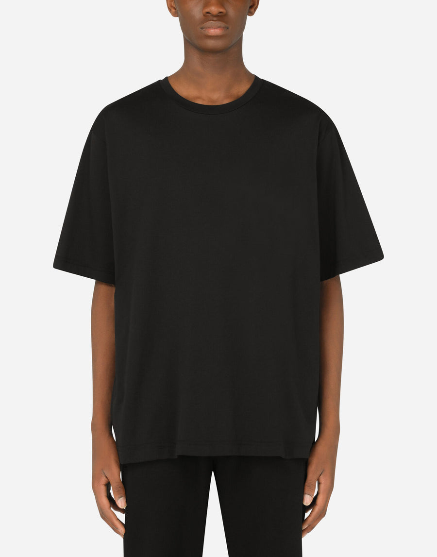 Черна Оверсайз Памучна Тениска