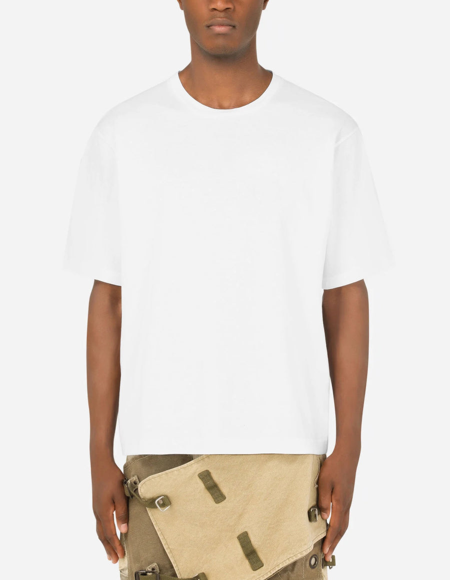 Бяла Oверсайз Памучна Тениска